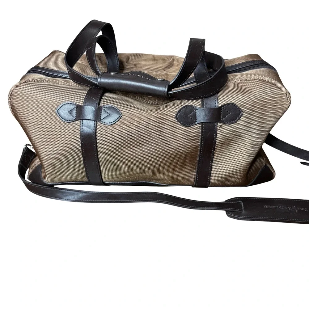 Vintage Polo Ralph Lauren Canvas Brown Leather Duffle Bag Weekender Travel Bag